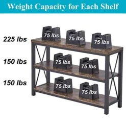 BON AUGURE Industrial Sofa Console Table For Entryway, 3 Tier Foyer Table For Hallway, Rustic Hall Tables Behind Couch (47 Inch, Rustic Brown) -Songmics Furniture Shop 515pr6QflxL