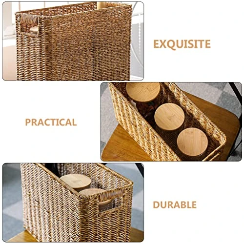 DOITOOL Desktop Organizer 2Pcs Woven Magazine Holder Magazine Wicker Basket Natural Narrow Rattan Magazine Holders Magazine Storage Baskets Bin For Home Office Shelf Bracket 5 DOITOOL Desktop Organizer 2Pcs Woven Magazine Holder Magazine Wicker Basket Natural Narrow Rattan Magazine Holders Magazine Storage Baskets Bin For Home Office Shelf Bracket - Image 5