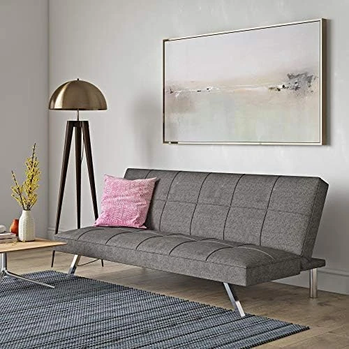 Majnesvon Modern Fabric Sofa Bed Futon With Chrome Legs Convertible Folding Sofa Bed, 3 Angles Adjustable Back For Compact Living Spaces,Apartments Office Dorms, Red 8 Majnesvon Modern Fabric Sofa Bed Futon With Chrome Legs Convertible Folding Sofa Bed, 3 Angles Adjustable Back For Compact Living Spaces,Apartments Office Dorms, Red - Image 8