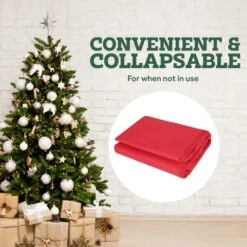 Zober Rolling Upright Christmas Tree Storage Bag - 7.5 Ft Tall Christmas Tree Storage Box For Assembled Trees Up To 7.5 Feet - 600D Fabric - Carry Handles For Easy Transport - Red -Songmics Furniture Shop 5161xm8RNFL