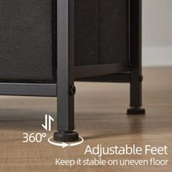 Somdot Narrow Dresser With 4 Drawers, Slim Storage Chest Of Drawers With Removable Fabric Drawers For Closet Small Spaces Bathroom Bedroom Laundry, Black/Rustic Brown -Songmics Furniture Shop 5163SbDUBOL