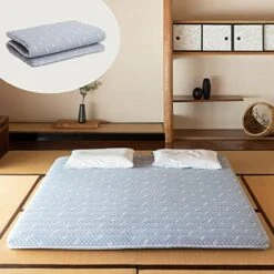 EMOOR Foldable Hybrid Futon Mattress, High-Resilience Urethane Foam 150N With Washable Padded Cover, Japanese Twin Size (77x38x2.4in), Tatami Floor Sleeping Mat Pad Topper, Gray -Songmics Furniture Shop 5164ya Y0wL. AC