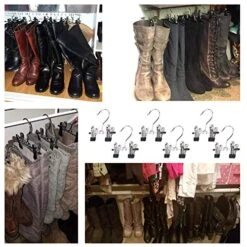 SUNTRADE Double Adjustable Clips Boots Hangers,Space Saving Boots Socks Bags Hanging Clips Boot Holder Boot Organizer,Set Of 12 (12) -Songmics Furniture Shop 516BCH0LrZL 1