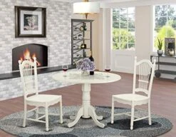 East West Furniture DLDO3-WHI-W Dining Table Set -Songmics Furniture Shop 516FFVcTDnL. AC