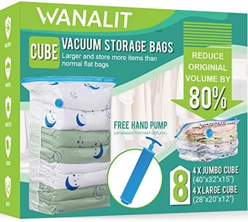 Vacuum Storage Bags With Electric Air Pump, 15 Pack (3 Jumbo, 3 Large, 3 Medium, 3 Small, 3 Roll Up Bags) Space Saver Bag, Vacuum Sealer Bags For Clothes, Blanket, Duvets, Pillows, Comforters, Travel 12 Vacuum Storage Bags With Electric Air Pump, 15 Pack (3 Jumbo, 3 Large, 3 Medium, 3 Small, 3 Roll Up Bags) Space Saver Bag, Vacuum Sealer Bags For Clothes, Blanket, Duvets, Pillows, Comforters, Travel - Image 12