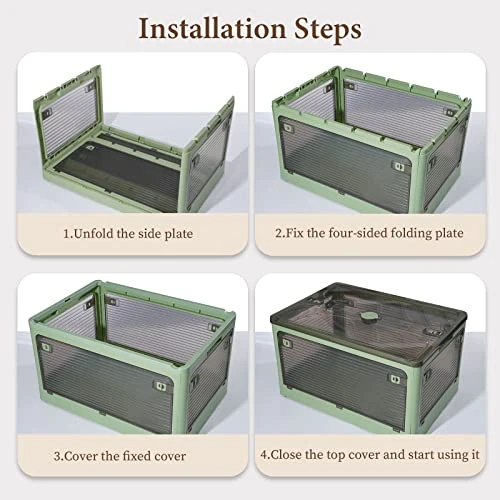 SummerRay Folding Storage Bins With Wheels Stackable Plastic Closet White 18Gal 2pcs 2 SummerRay Folding Storage Bins With Wheels Stackable Plastic Closet White 18Gal 2pcs - Image 2