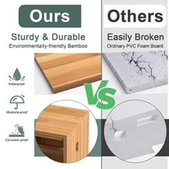 AmazerBath Bathroom Toilet Paper Storage Cabinet Bamboo, Toilet Paper Holder With Storage, Small Bathroom Storage Cabinet For Small Spaces, Slim Bathroom Storage Cabinet, 33x7.3x6.5 Inches -Songmics Furniture Shop 516NkfVDOPL