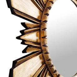 NOVICA Leaf Round Starburst Mohena Wood With Bronze Wall Mounted Mirror, Metallic 'Cuzco Sun' 8 NOVICA Leaf Round Starburst Mohena Wood With Bronze Wall Mounted Mirror, Metallic 'Cuzco Sun' -Songmics Furniture Shop 516ODysNgUL