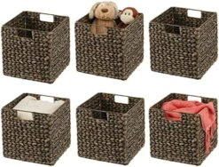 MDesign Natural Woven Hyacinth Cube Organizer Basket With Handles, Storage For Bathroom, Laundry Room Shelf Or Nursery - Perfect For Cubby Storage Units - Hold Blankets And Books - 6 Pack, Natural/Tan 14 MDesign Natural Woven Hyacinth Cube Organizer Basket With Handles, Storage For Bathroom, Laundry Room Shelf Or Nursery - Perfect For Cubby Storage Units - Hold Blankets And Books - 6 Pack, Natural/Tan -Songmics Furniture Shop 516a8kPFiXL. AC