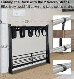 Fandature Folding Luggage Rack For Guest Room, Metal Foldable Suitcase Stand Holder With Metal Shelf For Bedroom, Black, 1pack -Songmics Furniture Shop 516byYgsySL 1