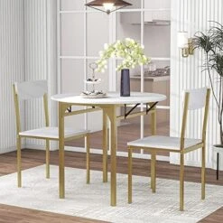 YUNLife 5 Piece Kitchen And Dining Furniture Set, Counter And Pub Height Rectangular Table With 4 Chairs For Living Room, Breakfast Nook, Dinette, Small Places, Beige -Songmics Furniture Shop 516mAbiyL. AC