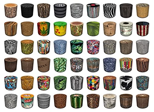 ZTOZZ Round Pouf Indoor - Printed Ottoman Foot Stool For Dining, Living Room Or Bedroom With Removable Cover - Platan Print 4 ZTOZZ Round Pouf Indoor - Printed Ottoman Foot Stool For Dining, Living Room Or Bedroom With Removable Cover - Platan Print - Image 4