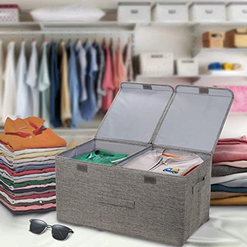 TEmkin Storage Box Collapsible Linen Fabric Clothing Basket Bins Toy Box Organizer Storage Box Organizer Storage Organizer 3 TEmkin Storage Box Collapsible Linen Fabric Clothing Basket Bins Toy Box Organizer Storage Box Organizer Storage Organizer - Image 3