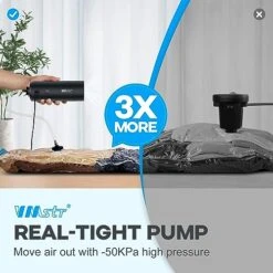 VMSTR Travel Vacuum Storage Bags With Electric Pump, Medium Small Space Saver Bags For Travel, Packing Clothes And Clothing For Luggage 12 VMSTR Travel Vacuum Storage Bags With Electric Pump, Medium Small Space Saver Bags For Travel, Packing Clothes And Clothing For Luggage -Songmics Furniture Shop 516pSfVVX9L