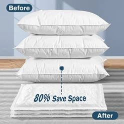 Vacuum Storage Bags, OFFSIR Vacuum Sealer Bags Space Saver Vacuum Storage Bags Compression Bags For Comforters And Blankets, Vacuum Seal Bags For Clothes With Hand Pump-8 Packs(4 Jumbo, 4 Large) 10 Vacuum Storage Bags, OFFSIR Vacuum Sealer Bags Space Saver Vacuum Storage Bags Compression Bags For Comforters And Blankets, Vacuum Seal Bags For Clothes With Hand Pump-8 Packs(4 Jumbo, 4 Large) -Songmics Furniture Shop 516tirxfR9L