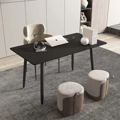 Dining Table 47" Rectangular Black Kitchen Table With Sintered Stone Table Top And Metal Legs Modern Dinner Table For Dining Room 11 Dining Table 47" Rectangular Black Kitchen Table With Sintered Stone Table Top And Metal Legs Modern Dinner Table For Dining Room -Songmics Furniture Shop 516vPCwnbYL