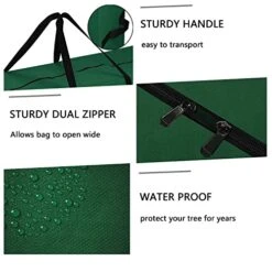 Artmag Christmas Tree Storage Bag Fits Up To 7.5 Ft Artificial Trees, Waterproof Heavy Duty 600D Oxford Xmas Holiday Tree Bag With Dual Zipper & Durable Handles 50"L X 20"H X 15"W (Green) -Songmics Furniture Shop 516yEkYfToL