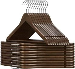 SONGMICS Wooden Hangers, 20-Pack Wood Coat Hangers With Shoulder Notches, Swivel Hook, Non-Slip For Jackets, Shirts, Suits, Black And Silver UCRW02B-20 -Songmics Furniture Shop 5171TneHbQL. AC
