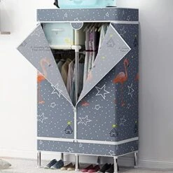 AKDXM Non-Woven Clothing Storage Cabinet Portable Independent Clothing Storage Bag With Hanging Rods Storage Strong Fabric Cover Standing Closet Storage Bag Easy Assemble,Green,85x45x166cm -Songmics Furniture Shop 51739WHWiXS. AC