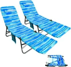 FLIP Face Down Tanning Chaise Lounge Chair - Face & Arm Holes - 2 Legs Support - Polyester Material – Backrest Positions - Head Rest Pillow - Beach Or Home Use - PATENTS Pending - Pink Stripes Pattern -Songmics Furniture Shop 517JfDDbULL. AC