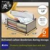 Astro Clothes Storage Bags, 6 Pack Clothes Storage Bins Foldable Closet Organizers With Activated Carbon , Breathable Material, Zipper, Clear Window For Sweaters, Coats, T-shirts, Blankets Grey, 001-06
