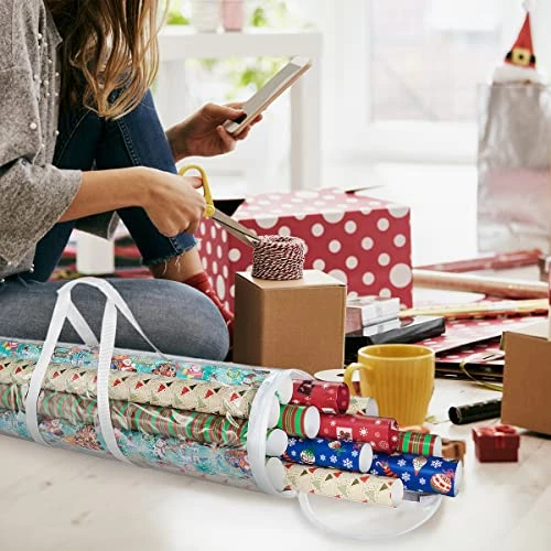 Elf Stor 83-DT5054 Gift Wrap Storage Bags Holds 40-Inch Rolls Of Paper-2 Pack, Clear,X-Large 4 Elf Stor 83-DT5054 Gift Wrap Storage Bags Holds 40-Inch Rolls Of Paper-2 Pack, Clear,X-Large - Image 4