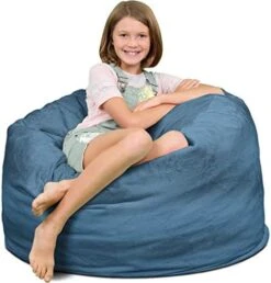 ULTIMATE SACK 3000 (3 Ft.) Bean Bag Chair: Giant Foam-Filled Furniture - Machine Washable Covers, Durable Inner Liner, 100% Virgin Foam. Comfy Bean Bag Chair. (Electric Blue, Suede) -Songmics Furniture Shop 517TqbylhgL. AC