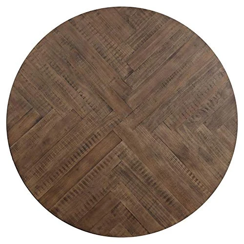 Homelegance Fideo 45" Round Industrial Style Dining Table, Pine,Brown 4 Homelegance Fideo 45" Round Industrial Style Dining Table, Pine,Brown - Image 4