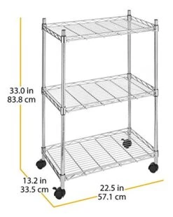 Whitmor 3 Tier Chrome Supreme Cart-Rolling Utility Organizer -Songmics Furniture Shop 517blfuWIdL