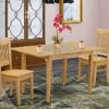 East West Furniture NOVA3-OAK-W 3 Piece Kitchen Table Set For Small Spaces Contains A Rectangle Dining Table With Butterfly Leaf And 2 Dining Room Chairs, 32x54 Inch, Oak