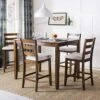 Safavieh Home Collection Melvin 5 Piece Pub Set, Brown And Beige