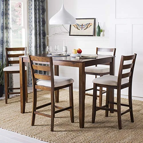 Safavieh Home Collection Melvin 5 Piece Pub Set, Brown And Beige 1 Safavieh Home Collection Melvin 5 Piece Pub Set, Brown And Beige