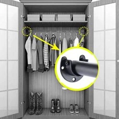 6 Packs U-Shaped Closet Rod Brackets Rod Support Holder Stainless Steel Matte Black Flange Rod Holder With Screws,Pole Closet Holders -Songmics Furniture Shop 517qXUaaXUL