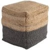 Signature Design By Ashley Sweed Valley Farmhouse Pouf 17.5 X 20.25, Light Brown And Black