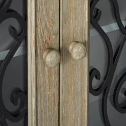 Signature Design By Ashley Mirimyn Vintage 65" 4-Door Accent Cabinet With Clear Glass Inlay And 2 Adjustable Shelves, Gray -Songmics Furniture Shop 517xJcXcgNL