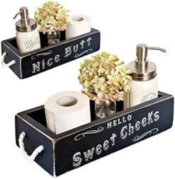 Nice Butt Bathroom Decor Box, One Box With Print On 2 Sides Farmhouse Bathroom Decor Nice Butt Bathroom Box Toilet Box, Hello Sweet Cheeks Bathroom Box Rustic Decor, Toilet Organizer Farmhouse Decor -Songmics Furniture Shop 518 12ZR9JL. AC