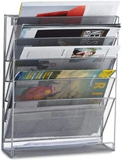 Relaxdays Wall Mount Magazine Rack, 10.5 X 32.5 X 40.5 Cm, Silver -Songmics Furniture Shop 51828 6ByHL. AC