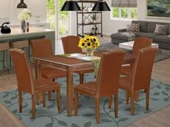 East West Furniture DUEN7-BLK-69 Dining Room Table Set, 7-Piece -Songmics Furniture Shop 5184Ne5Y L. AC
