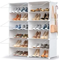 HOMICKER Shoe Storage,32 Pairs Shoe Rack Organizer For Closet Shoe Cabinet With Door Shoe Shelves For Closet,Entryway,Hallway,Bedroom -Songmics Furniture Shop 5184jkZJdDL. AC