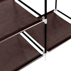 69"Portable Closet Wardrobe Storage Organizer Non-woven Fabric Cloth Storage Shelf With 9 Shelves & Movable Clothes Hanging Rod, Freestanding Wardrobe Armoire,Quick & Easy To Assemble (Brown) -Songmics Furniture Shop 5184qsVErkL