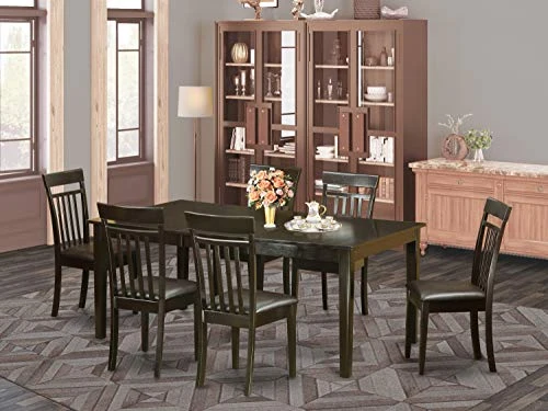East West Furniture HECA7-CAP-LC Dining Room Set, 7-piece 1 East West Furniture HECA7-CAP-LC Dining Room Set, 7-piece