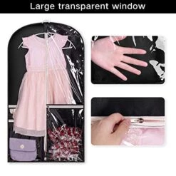 Kimbora Costume Dance Garment Bag With 3 Clear Zipper Pockets For Suits Dress Cover, Travel Storage & Competitions, Set Of 2 (Black) -Songmics Furniture Shop 518DXh1EhsL