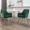ASIMIL Living Room Chair Set Of 2 Accent Chairs Living Room Set Of 2 Modern Dining Chairs Velvet Dining Chairs Upholstered Dining Chairs Mid Century Modern Accent Chair Green