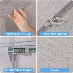 Clothes Storage Bins Box - Foldable Stackable Container Organizer Set With Clear Window & Carry Handles & Metal Frame - 2Pack Large Capacity For Bedding, Blankets, Toys, Books -Songmics Furniture Shop 518NDz7VnFL