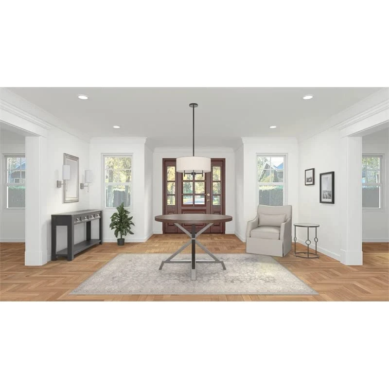 Homelegance Fideo 45" Round Industrial Style Dining Table, Pine,Brown 6 Homelegance Fideo 45" Round Industrial Style Dining Table, Pine,Brown - Image 6