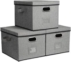 Lukeline 17x13x13 Large Storage Bins With Lids (2-Pack) Closet Organizers Foldable Linen Fabric Storage Boxes For Living Room, Bedroom, Nursery, Closet, Dormitory Or Office -Songmics Furniture Shop 518f1gInsL. AC