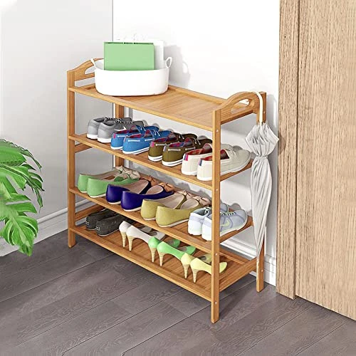 W.CABIN 4 Tier Bamboo Shoe Rack,Shoe Organizer Free Standing Entryway Shoe Tower Shelf,Multi-function Storage Organizer Boots Storage Shelf Home Furniture Modern,Bamboo 6 W.CABIN 4 Tier Bamboo Shoe Rack,Shoe Organizer Free Standing Entryway Shoe Tower Shelf,Multi-function Storage Organizer Boots Storage Shelf Home Furniture Modern,Bamboo - Image 6
