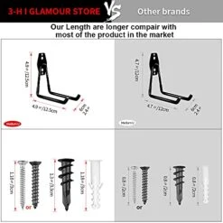 3-H Garage Hooks 14 Pack, Heavy Duty Garage Storage Hooks For Hanging Garage Wall Hooks Organizing Utility Ladder Hooks And Tool Hangers For Garden Tools, Ladders, Bikes Garage Organizers Storage -Songmics Furniture Shop 518ntyLVbRS