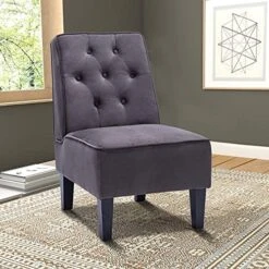 Annjoe Armless Accent Chair, Button Tufted Slipper Chair Side Chair Single Sofa For Dining Room Living Room Bedroom Funiture (Set Of 2) -Songmics Furniture Shop 518o9LwpSRS. AC