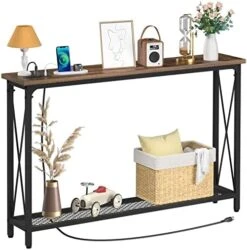 Yoobure Console Tables Entryway 47.3" Sofa Tables Narrow Long Entry Table With USB Ports Behind Couch Entrance Hallway Table With Stable Metal Support Living Room, Rustic Brown 12 Yoobure Console Tables Entryway 47.3" Sofa Tables Narrow Long Entry Table With USB Ports Behind Couch Entrance Hallway Table With Stable Metal Support Living Room, Rustic Brown -Songmics Furniture Shop 518rPhYz5wL. AC